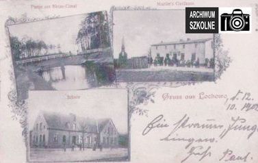Zdjęcie przedstawia widok&oacute;wkę wysłaną z Łochowa w 1902 roku.