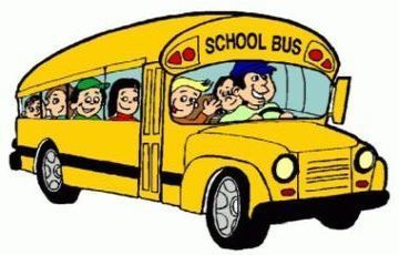 na rysunku widać wesoły ż&oacute;łty autobus szkolny
