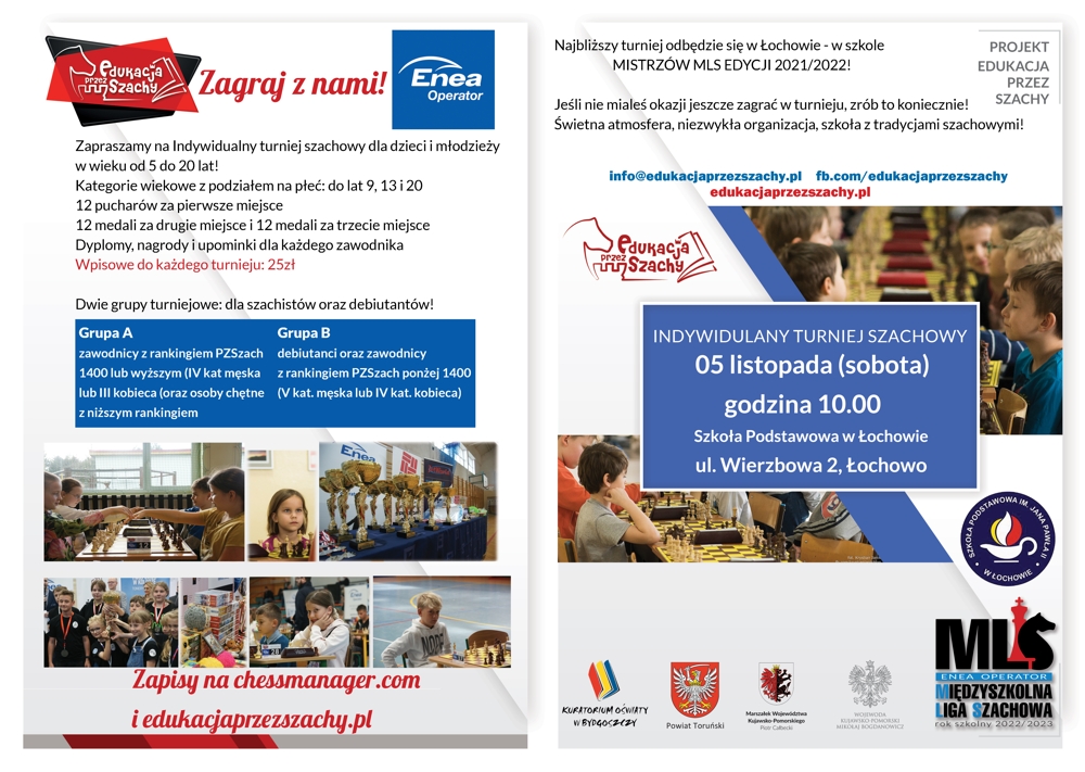 Folder promujący projekt Edukacja przez Szachy