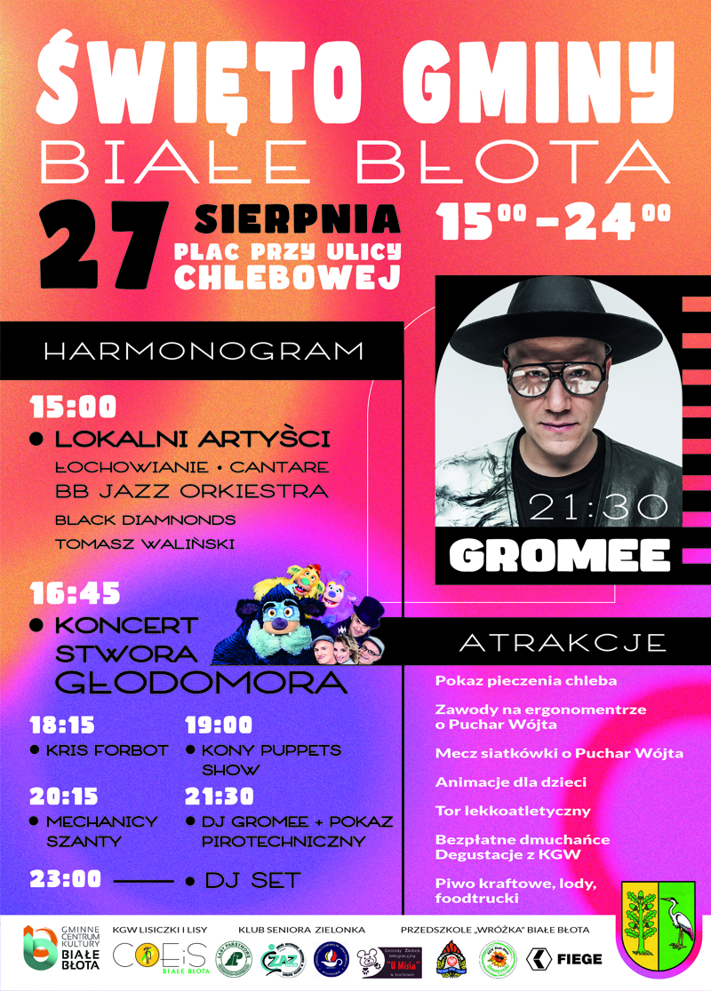 Plakat - zaproszenie na święto Gminy Białe Błota
