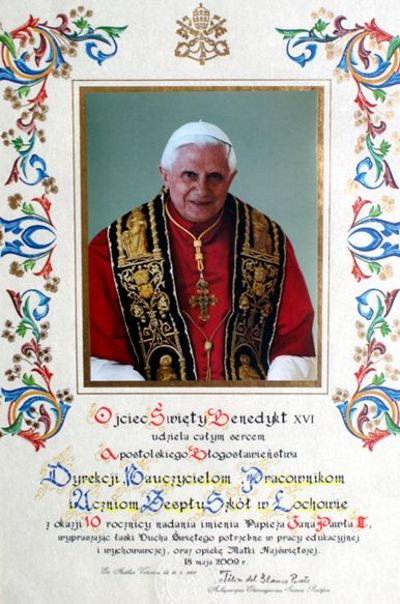 Błogosławieństwo Benedykta XVI