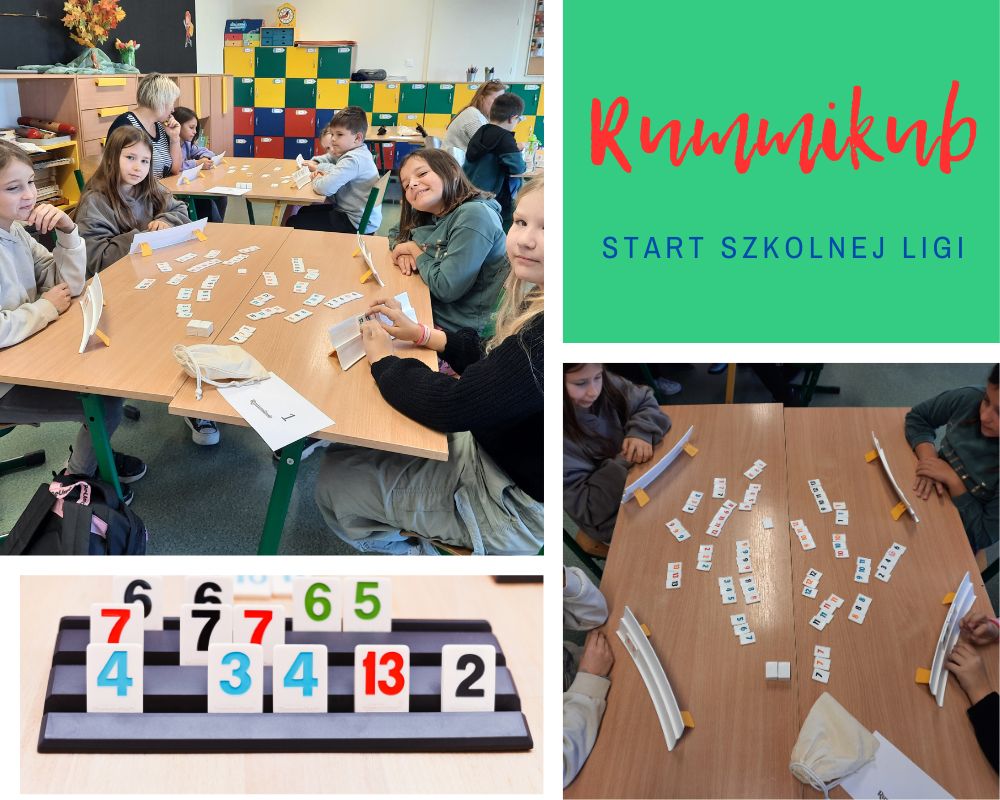 Zdjęcie przedstawia uczni&oacute;w grających w&nbsp;grę planszową Rummikub