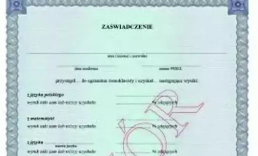Zdjęcie do Zaświadczenia o wynikach egzaminu &oacute;smoklasisty
