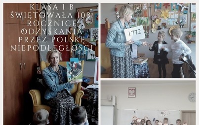 Zdjęcie do Klasa 1b świętowała 103. rocznicę odzyskania przez Polskę Niepodległości